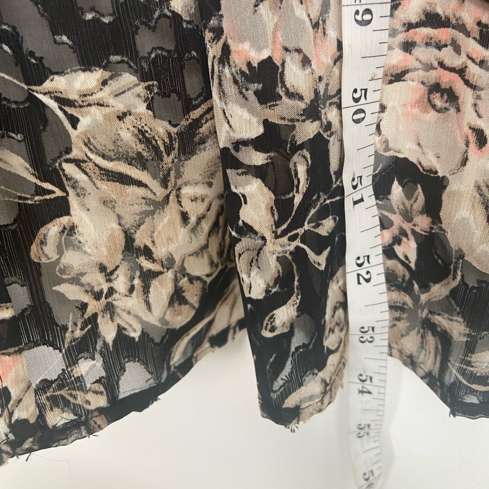 Antonio Melani Jacquard Floral Dress Size 8 Sheer Chiffon High Low Black & Pink - Picture 14 of 16
